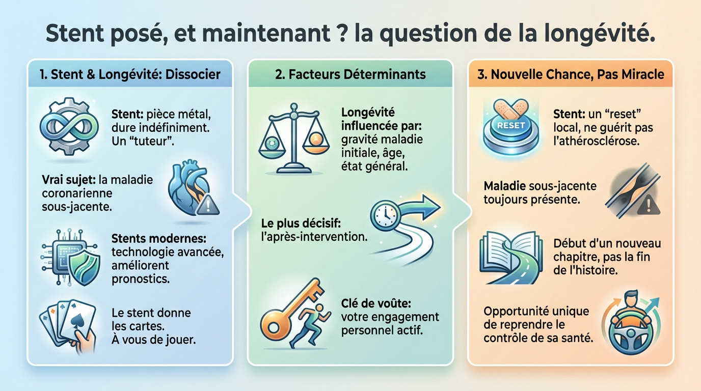 Patient âgé actif profitant de la vie après la pose d'un stent coronaire